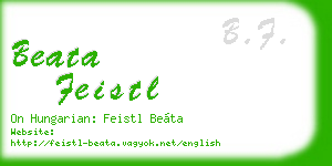 beata feistl business card